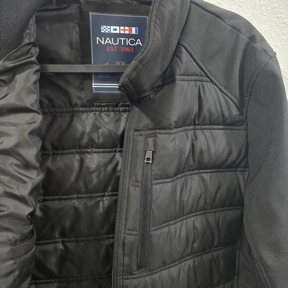Nautica Men's Black Quilted Performance Jacket Water Wind Resistant Size M - Picture 8 of 14